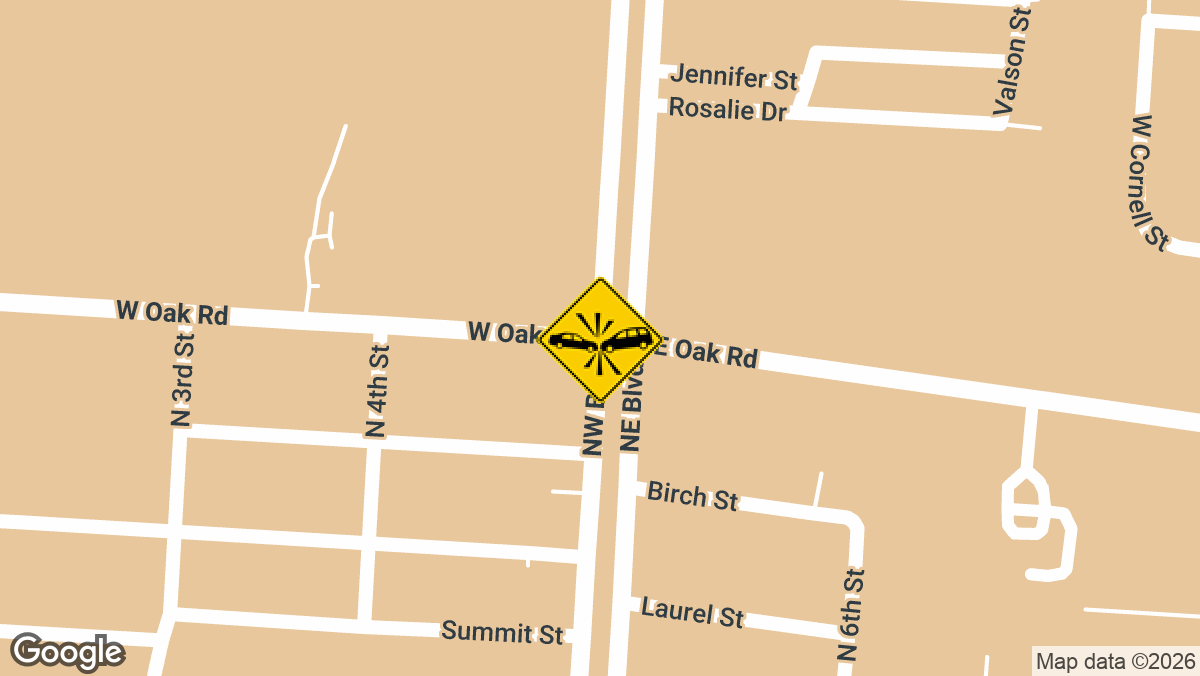 A motor vehicle crash was reported on Friday, March 13, near the intersection of NW Blvd and W Oak Rd in Vineland.