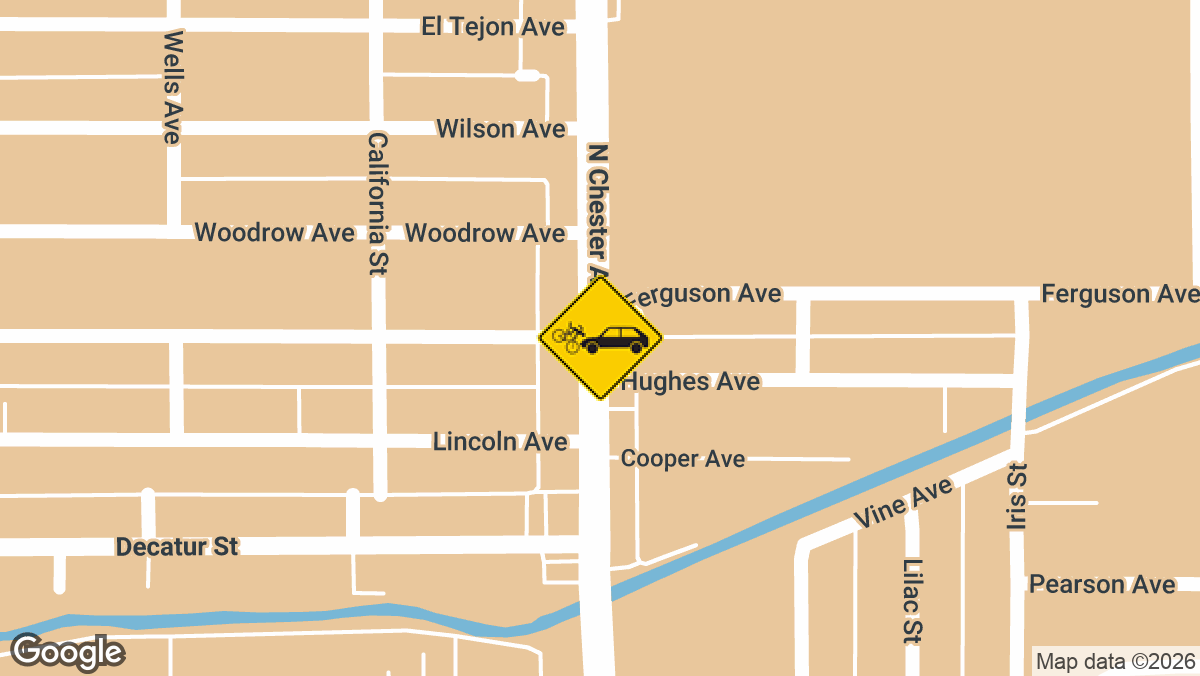 A male bicyclist was hurt after being struck by a white sedan near North Chester Avenue and Ferguson in Bakersfield on Friday, March 27.