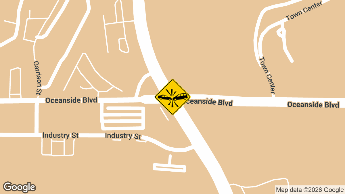 A traffic collision near the intersection of Oceanside Boulevard and El Camino Real in Oceanside left one adult injured in the early morning hours of Sunday, March 22.