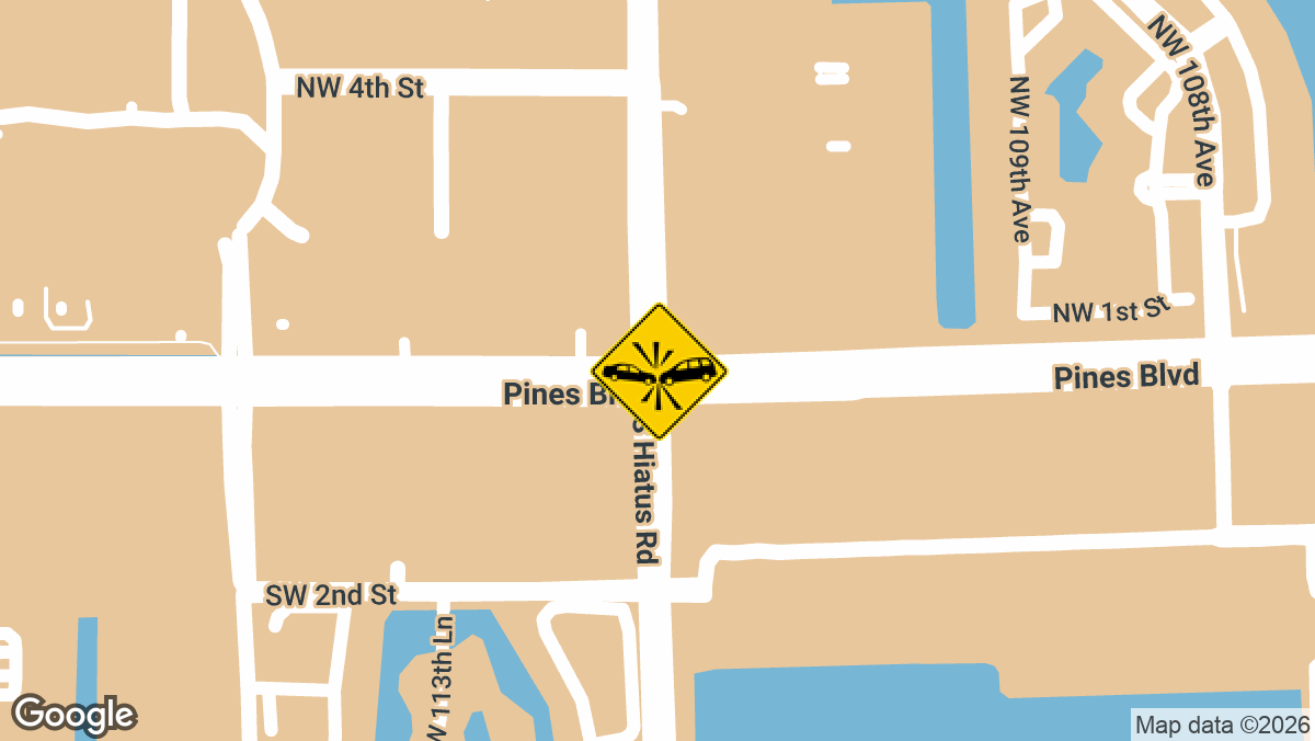 A two-vehicle crash involving a black Toyota and a gray Honda was reported Sunday, March 15, at the intersection of Pines Boulevard and North Hiatus Road in Pembroke Pines. I