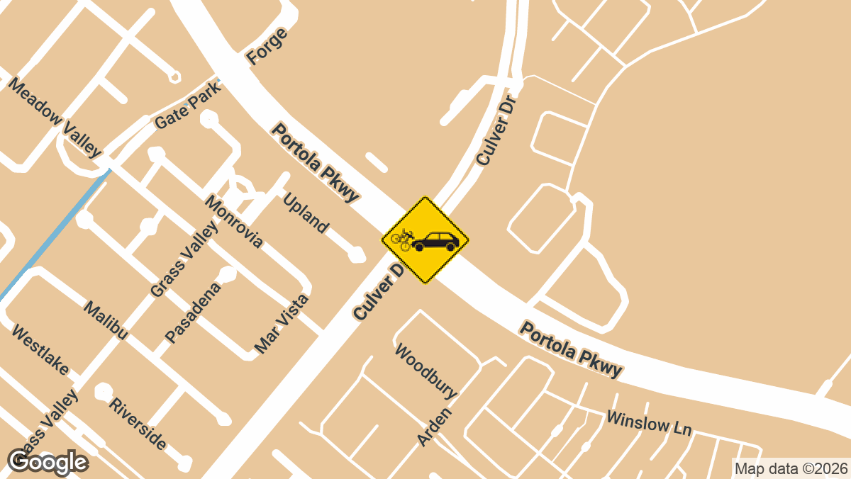 A collision between a vehicle and a bicyclist was reported at the intersection of Portola Pkwy and Culver Dr in Irvine on Thursday, March 19.