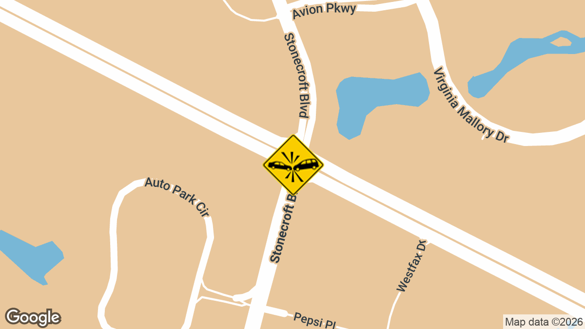 A vehicle crash with injuries was reported at the intersection of Route 50 and Stonecroft Boulevard on Wednesday, March 25.