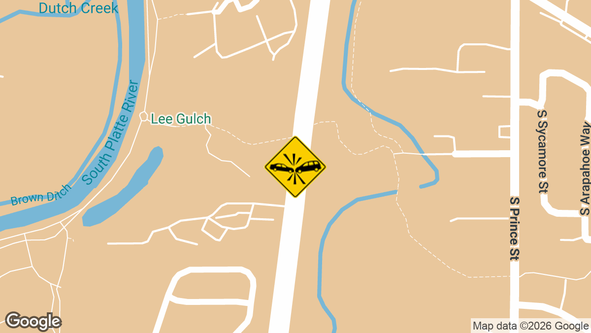 A possible vehicle collision was reported Tuesday afternoon near South Santa Fe Drive in Littleton, Colorado.