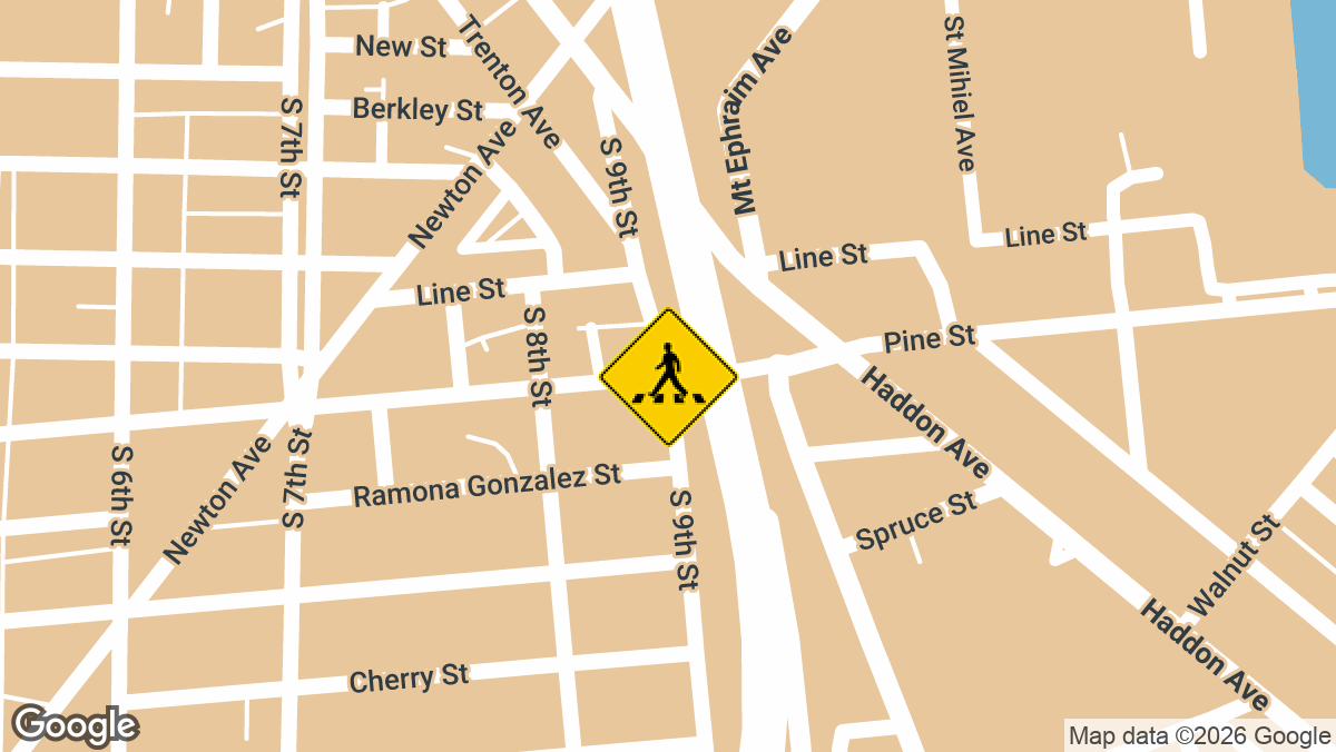 A collision involving a pedestrian and a vehicle was reported on Wednesday, March 25, near the intersection of South 9th Street and Pine Street in Camden.