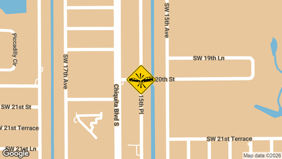 motor vehicle collision was reported Monday, March 23, near the intersection of Southwest 20th Street and Southwest 15th Place in Cape Coral, shortly before 7:00 a.m.