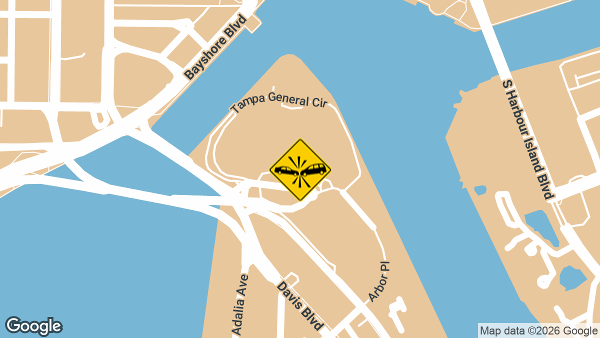 A rollover crash involving at least one vehicle was reported Monday evening on Tampa General Cir, near Tampa General Hospital.