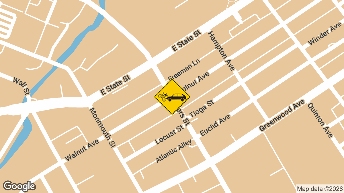 A child riding a bicycle was reportedly struck by a vehicle on Monday, March 9, at the intersection of Chambers Street and Walnut Avenue in Trenton.