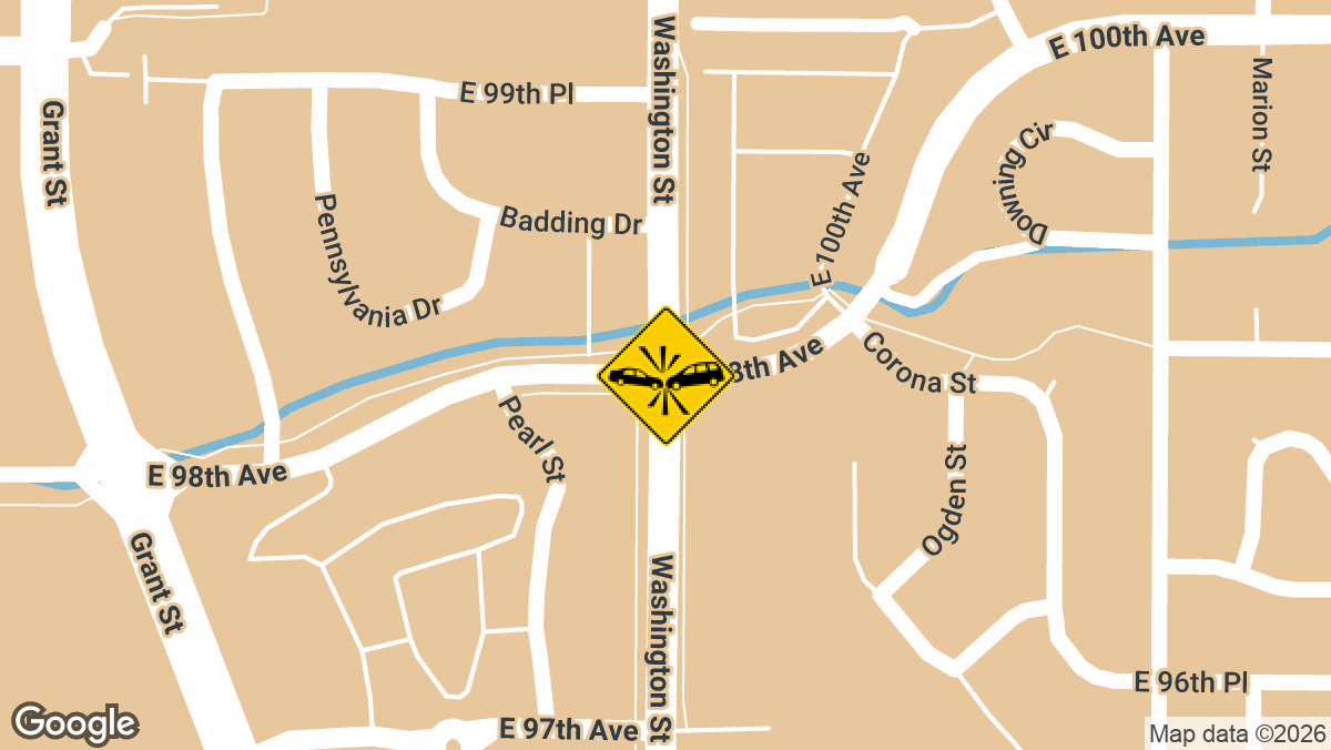 Emergency units responded to a reported injury accident near the intersection of Washington Street and East 98th Avenue in Thornton on Sunday, March 29.