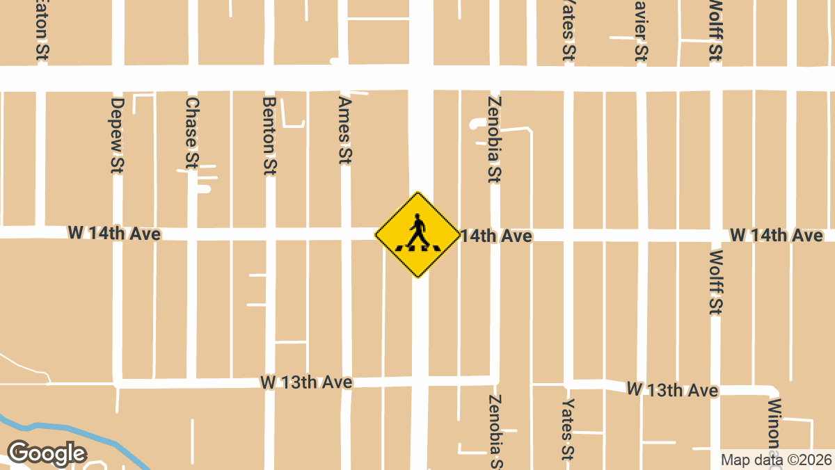 A collision between two vehicles was reported at the intersection of West 14th Avenue and Sheridan Boulevard in Lakewood on Wednesday, March 11.