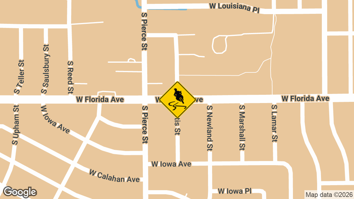 crash involving a motorcycle and another vehicle was reported on Sunday, March 29, near the intersection of West Florida Avenue and South Otis Street, close to Lasley Park in Lakewood.