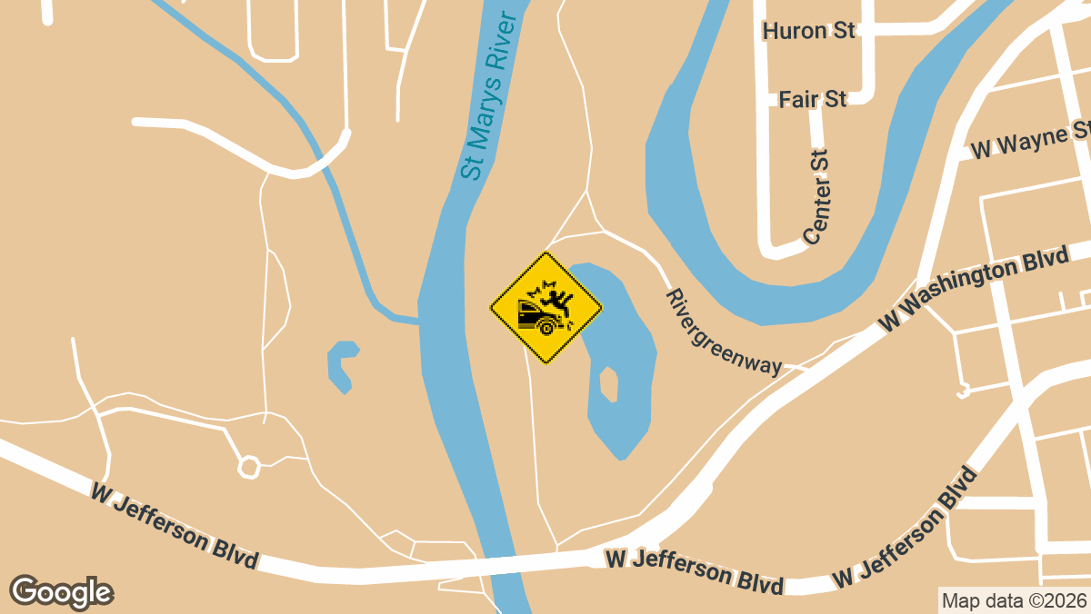 West Jefferson Boulevard between Main Street and Swinney Park