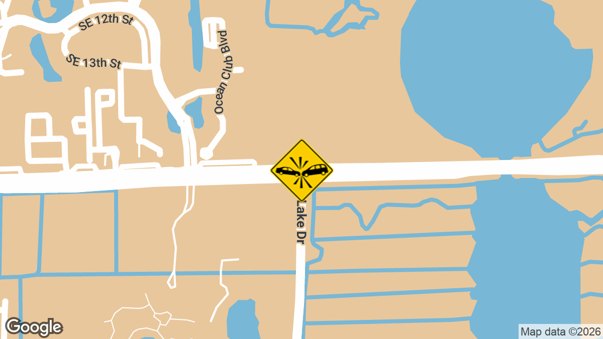 A two-vehicle collision was reported at the intersection of West Lake Drive and Sheridan Street on Sunday, March 22.