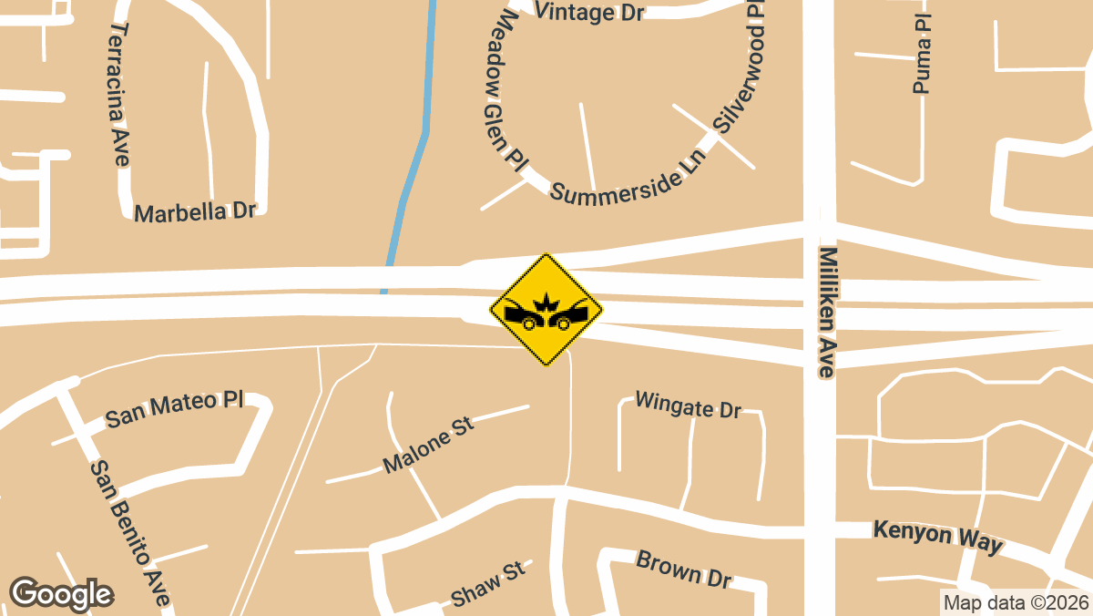 A three-vehicle crash was reported Friday, March 13, on the westbound 210 freeway near Day Creek Blvd in Rancho Cucamonga.