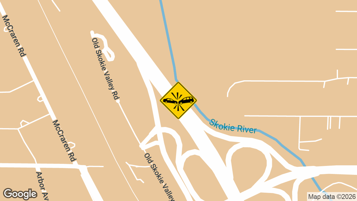 northbound Route 41 south of Half Day Road