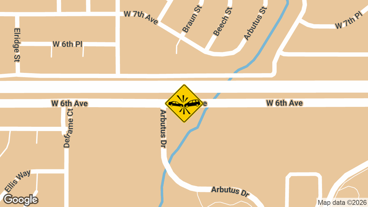 A possible motor vehicle collision on westbound 6th Avenue near Wadsworth Boulevard was reported on Tuesday, March 24, in the early morning hours.