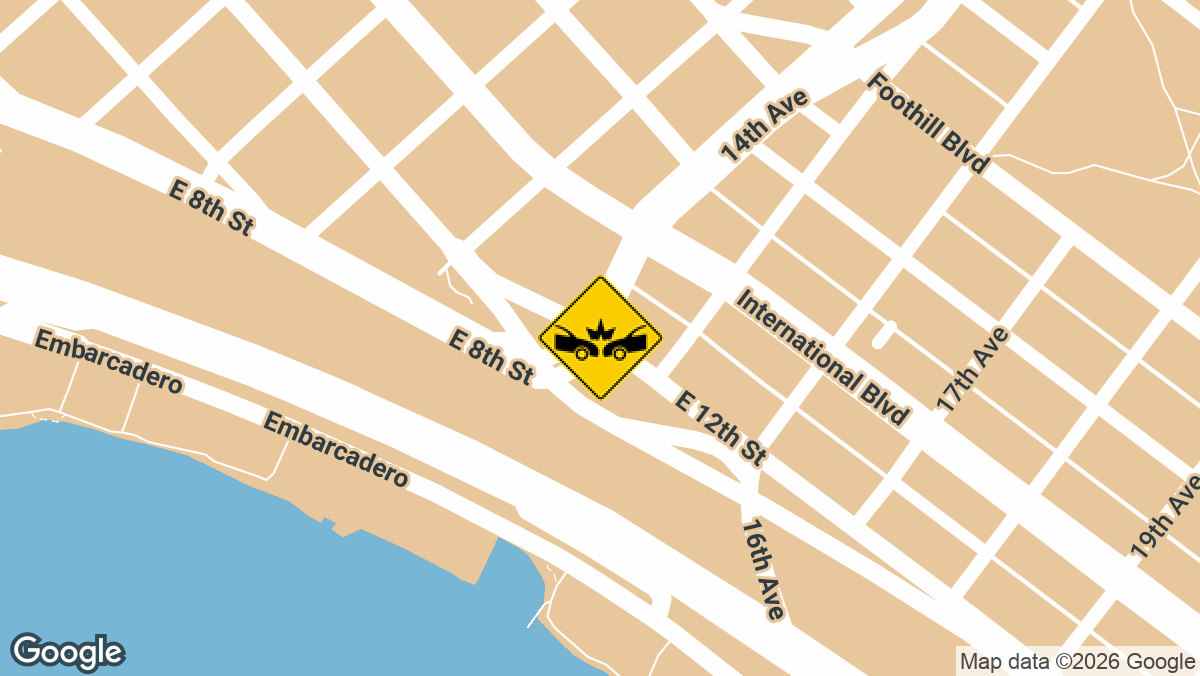 A multi-vehicle collision was reported Thursday afternoon near the intersection of 14th Avenue and East 12th Street in Oakland.