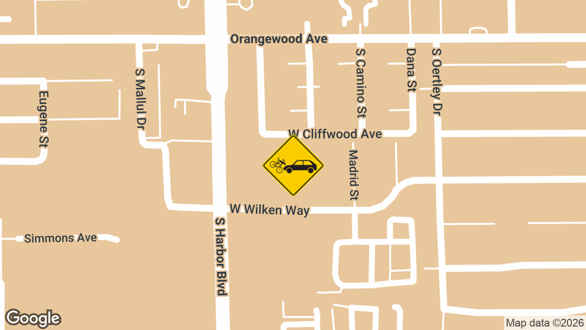 A crash involving a vehicle and a bicycle was reported Friday afternoon at 2170 S Harbor Blvd in Anaheim.
