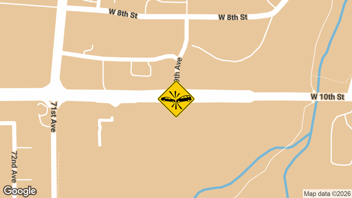 Emergency units responded to a traffic accident with reported injuries and smoke near the intersection of 69th Avenue and West 10th Street in Greeley on Saturday, April 04.