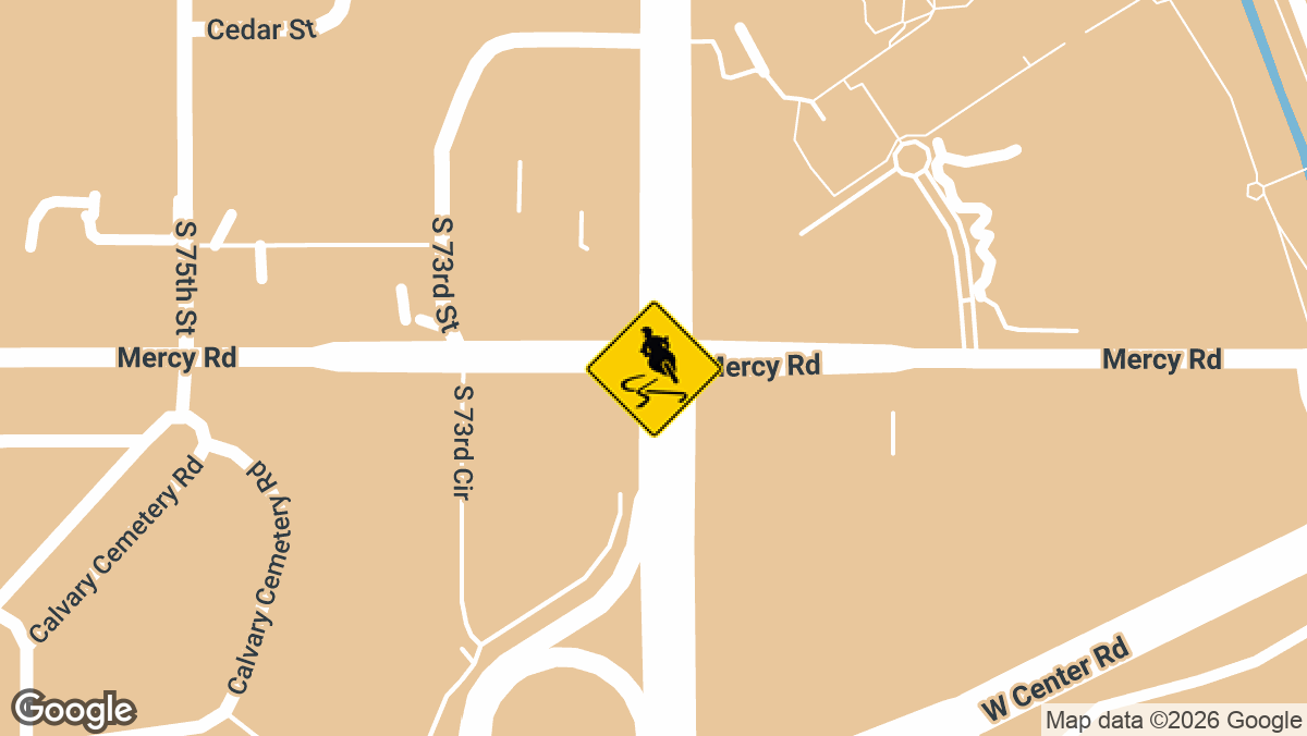 A motorcycle and a car collided Friday, April 25, near the intersection of 72nd Street and Mercy Road in Omaha, Nebraska, sending two people to the hospital.
