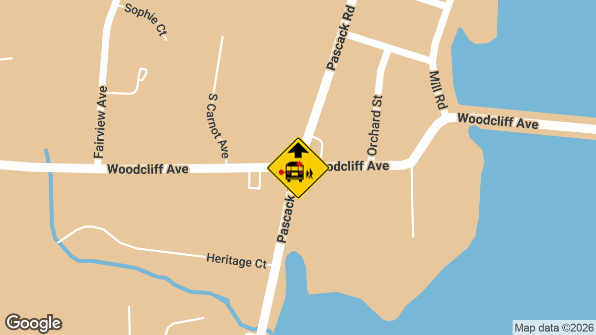 A school bus and an SUV collided on Broadway near the Woodcliff Lake Train Station Friday, April 24, at around 8 a.m.
