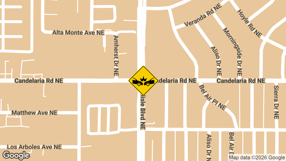 A multi-vehicle crash at the intersection of Candelaria Rd NE and Carlisle Blvd NE in Albuquerque left at least one person with life-threatening injuries on Wednesday, April 22, around 1:00 p.m.