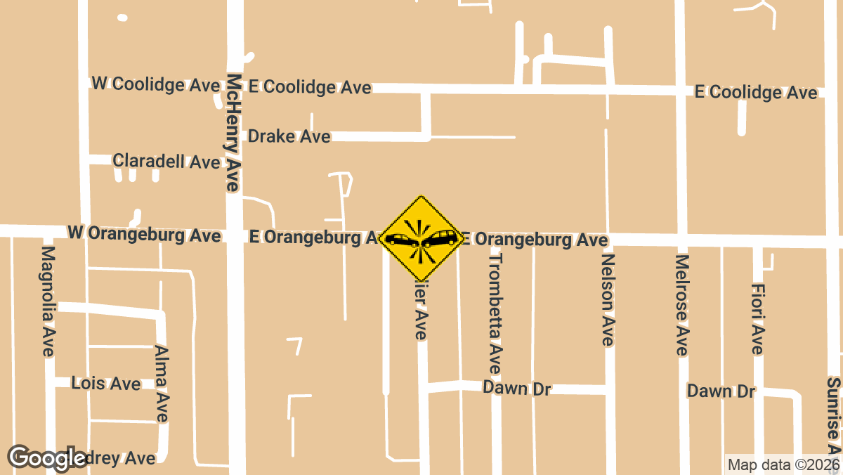 An injury crash involving a fire engine was reported Tuesday evening, April 14, at the intersection of Collier Avenue and East Orangeburg Avenue in Modesto.