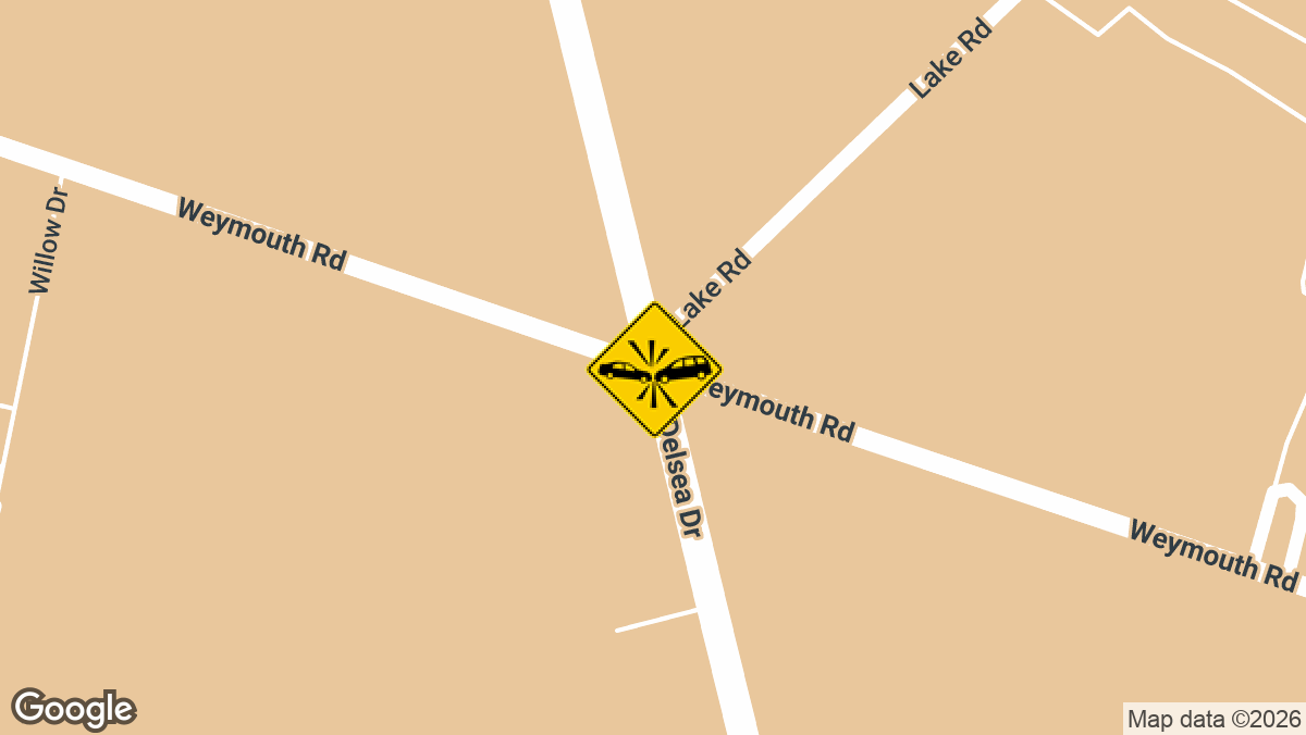 A traffic collision near Delsea Drive and Weymouth Road in Vineland left two people in need of emergency care on Sunday, April 12.