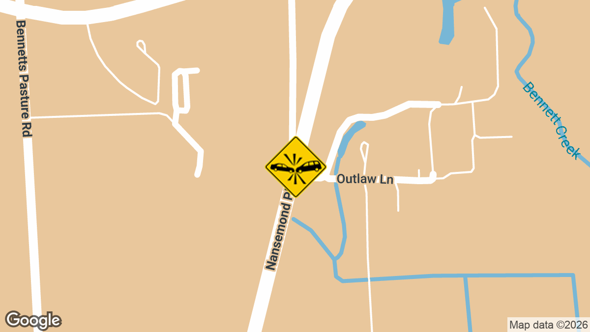 A two-vehicle collision near the intersection of Driver Lane and Nansemond Parkway in Suffolk left one person injured on Monday, March 30, late in the morning.