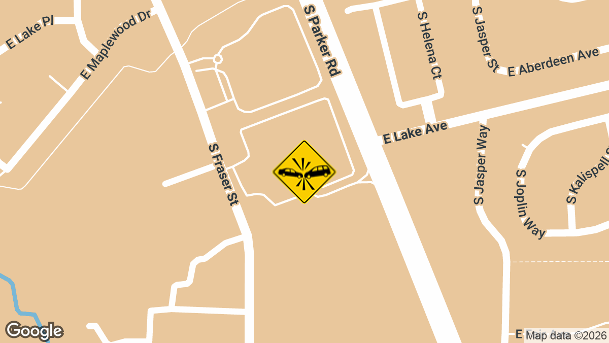 A possible hit-and-run crash with injuries was reported Saturday, April 12, along South Parker Road near the Grove at Cherry Creek Apartments in Centennial.
