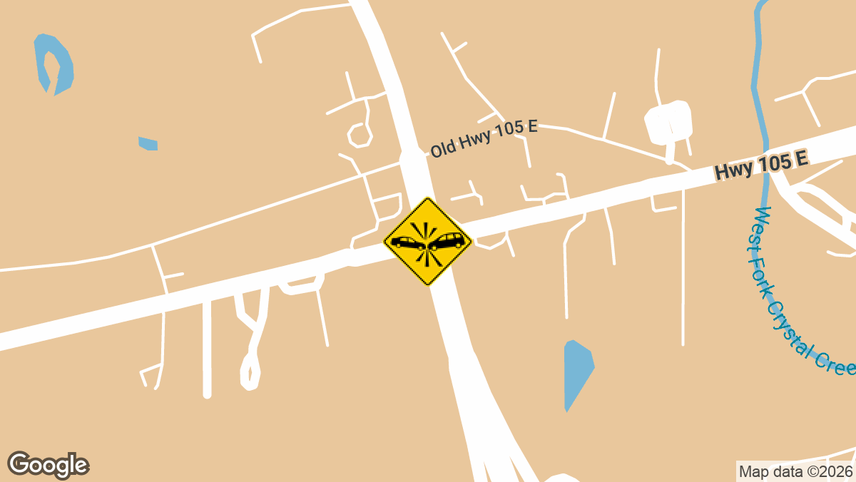 A vehicle collision was reported on Saturday, April 18, near the intersection of Highway 105 E and E Davis St in Conroe.