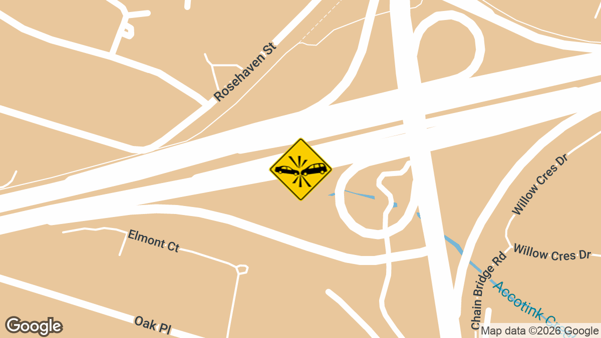 A traffic crash with injuries was reported Tuesday, April 7, on Interstate 66 westbound near the Route 50 ramp in Fairfax, Virginia.