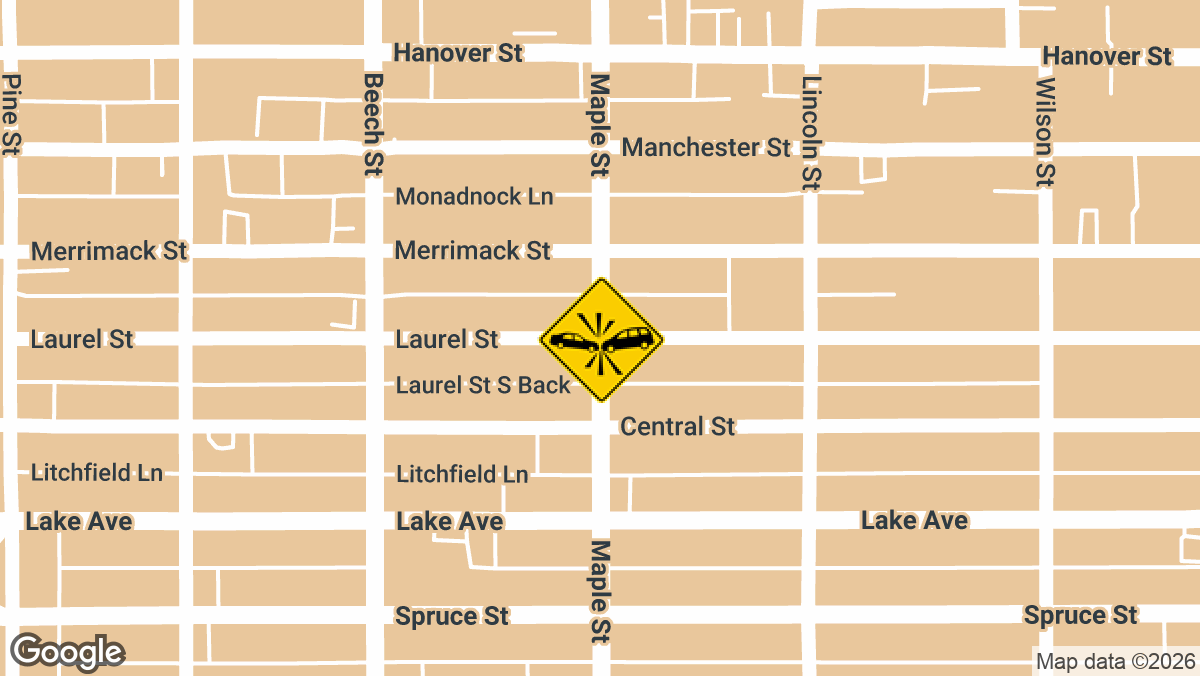 Emergency units responded to a vehicle crash with reported injuries near the intersection of Maple Street and Laurel Street South on Saturday, April 26, at approximately 2:26 p.m.