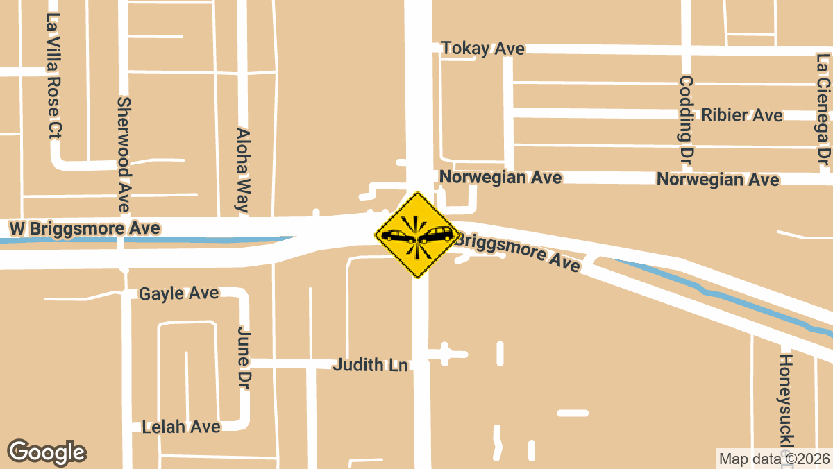 A vehicle collision was reported late Friday night, July 4, at the intersection of McHenry Avenue and West Briggsmore Avenue in Modesto.