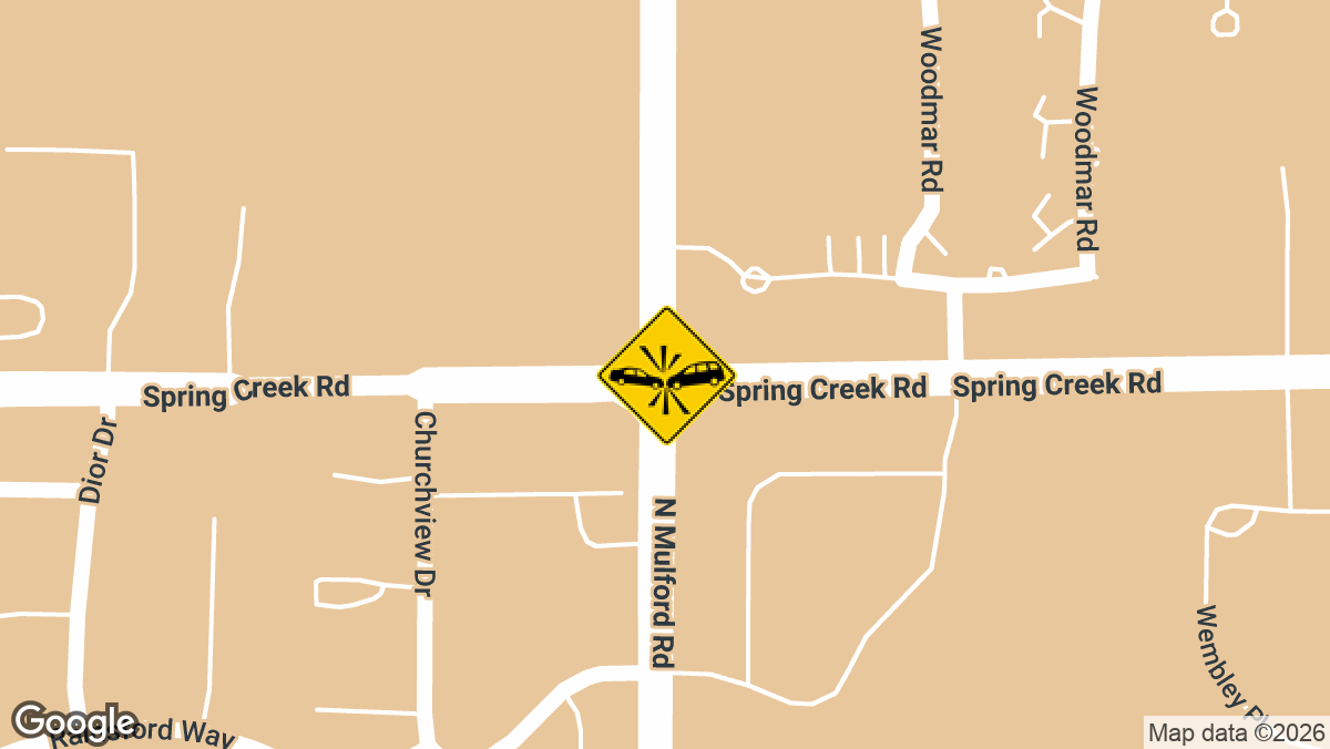 A vehicle collision was reported on Thursday, April 9, near the intersection of N Mulford Rd and Spring Creek Rd in Rockford.