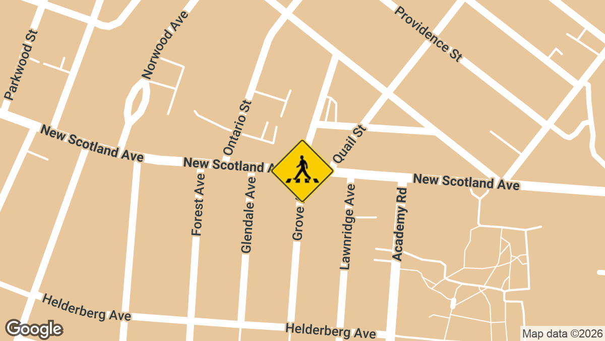 A pedestrian was reported struck by a vehicle on Wednesday, April 8, near the intersection of New Scotland Avenue and Grove Avenue in Albany.