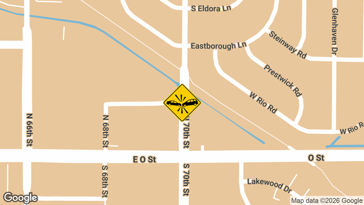 An injury crash at the intersection of North 70th St and P St brought emergency units to the scene on Tuesday, April 28, in Lincoln.