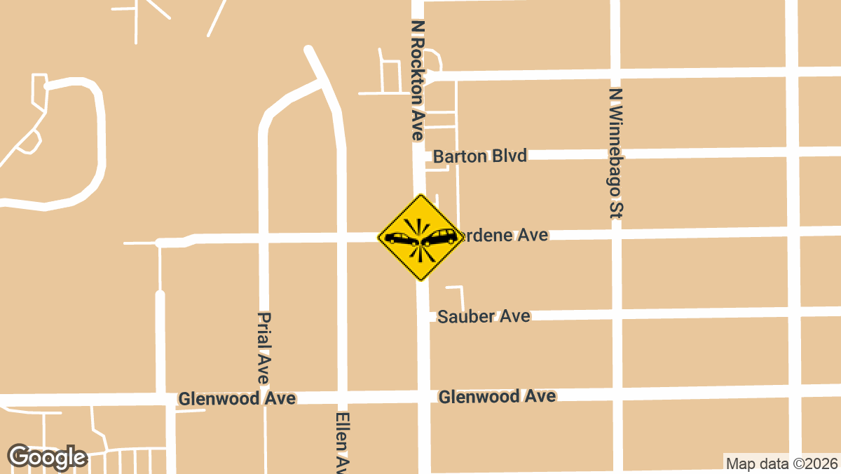 Emergency units responded to a two-vehicle collision at the intersection of North Rockton Avenue and Overdene Avenue in Rockford on Saturday, April 04.