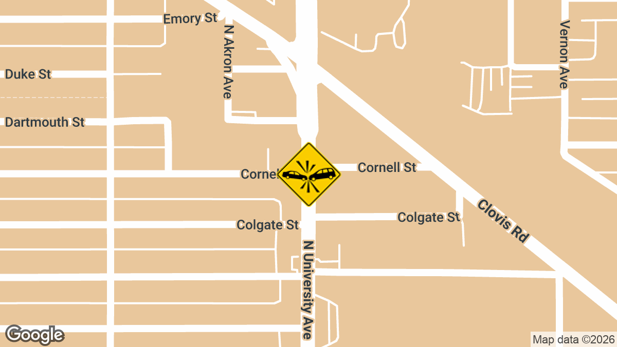 A vehicle crash with injuries was reported in the early morning hours of Sunday, April 6, near the intersection of North University Avenue and Cornell Street in Lubbock.