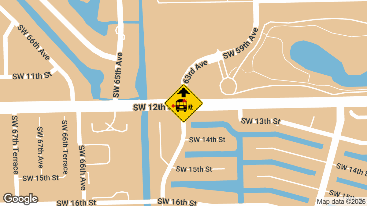 A crash involving a school bus and a white Tesla was reported on Thursday, April 9, on Peters Rd near University Dr in Plantation.