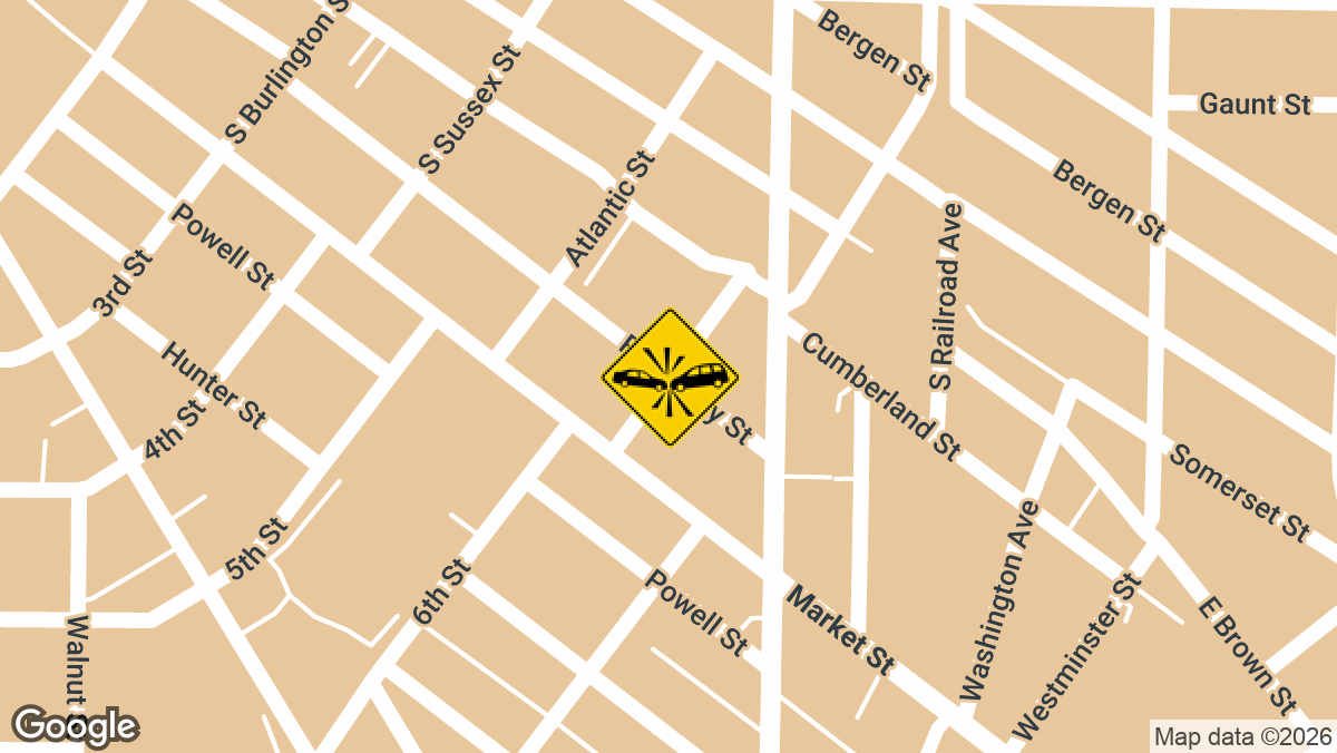 A two-vehicle accident near the intersection of Ridgeway Street and Joy Street in Gloucester City sent emergency units to the scene on Saturday, April 11.