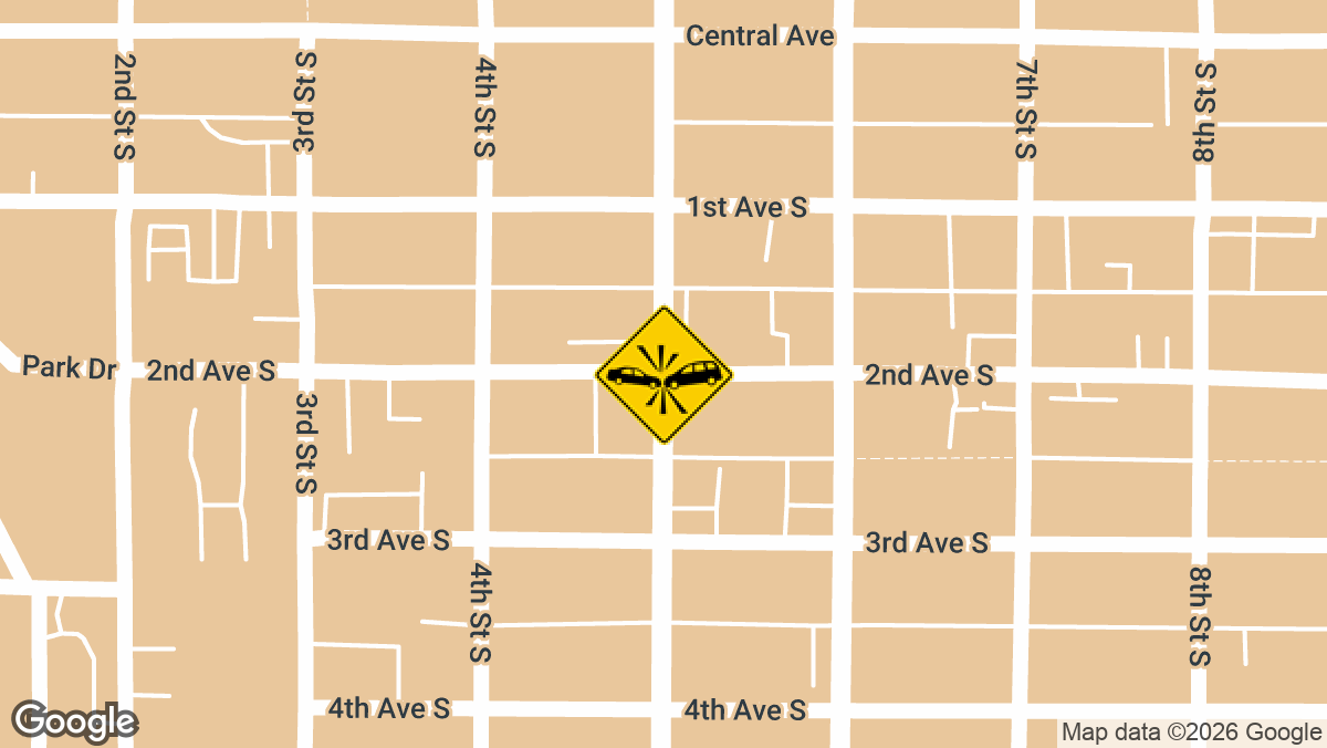 A car accident on Monday, April 28, left at least one man in pain and in need of medical attention near the intersection of Second Ave S and Fifth St S in Great Falls.