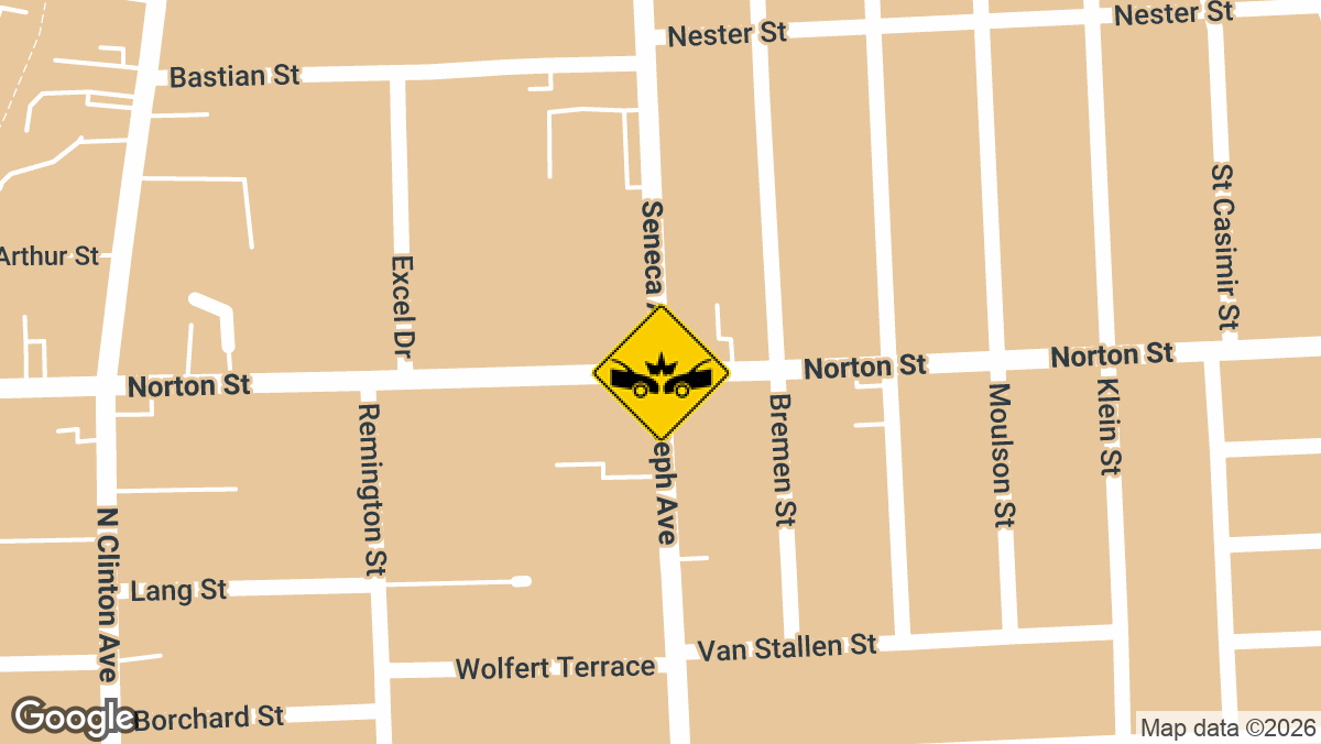 A multi-vehicle accident involving four cars was reported on Tuesday, April 7, near the intersection of Seneca Avenue and Norton Street in Rochester, New York.