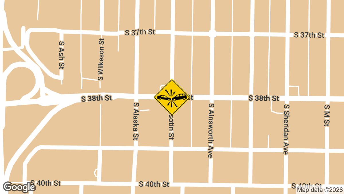 Three people were seriously hurt in a two-car crash Saturday night, April 26, in the area of South 38th Street and Asotin Street, just east of Interstate 5.