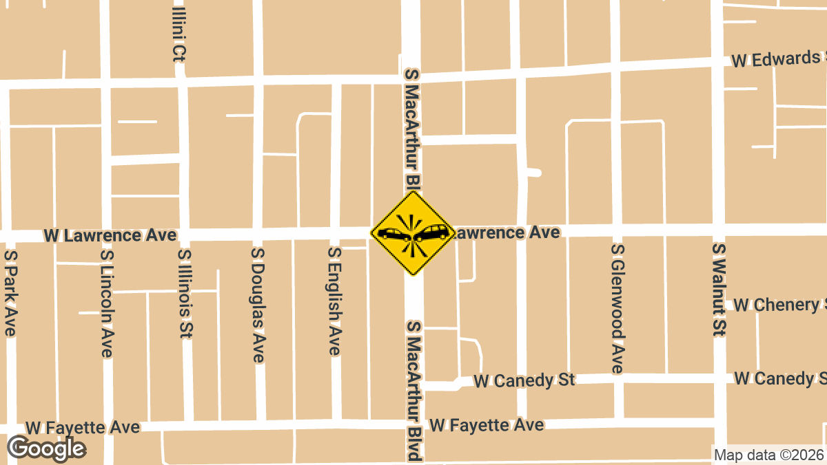 A two-car accident was reported on Monday, April 6, at the intersection of South MacArthur Boulevard and West Lawrence Avenue in Springfield, Illinois.