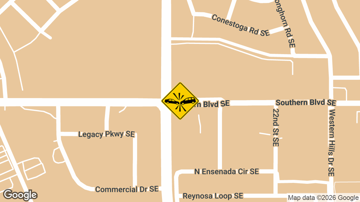 Emergency units responded to a traffic crash with reported injuries near the intersection of Southern Boulevard SE and Yvonne Boulevard SE in Rio Rancho on Tuesday, April 29.