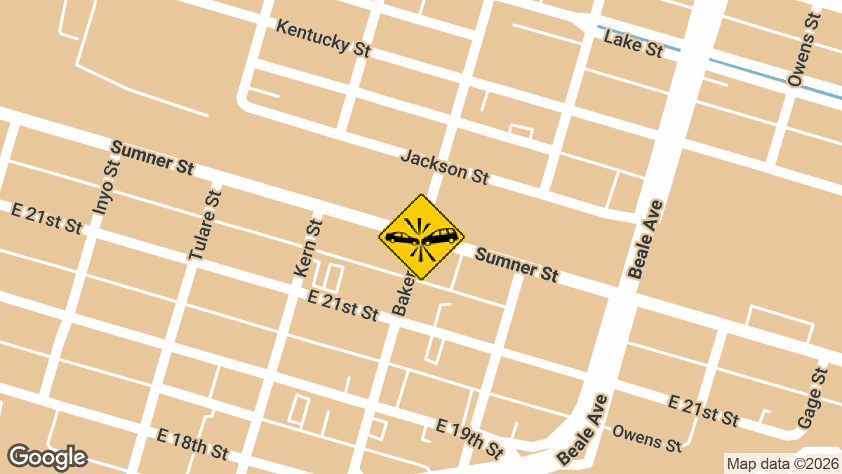 Emergency units responded to a reported injury collision near the intersection of Sumner Street and Baker Street in Bakersfield on Monday, April 06.