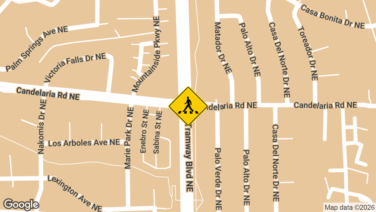 A pedestrian was hurt in a crash late Tuesday, April 29, near the intersection of Tramway Boulevard NE and Candelaria Road NE in Albuquerque.