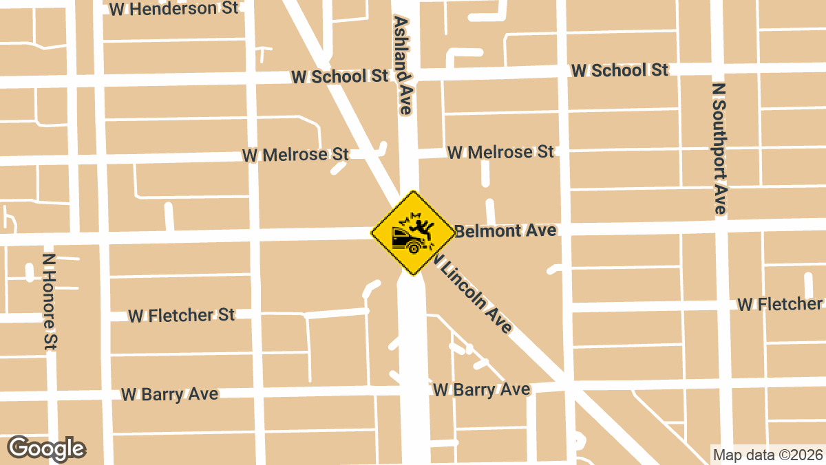 West Belmont Avenue, North Ashland Avenue, and North Lincoln Avenue
