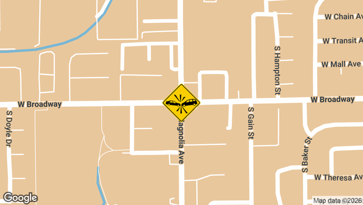 Emergency units responded to a possible traffic accident on the morning of Tuesday, April 14, near the intersection of West Broadway and South Magnolia Avenue in Anaheim. T