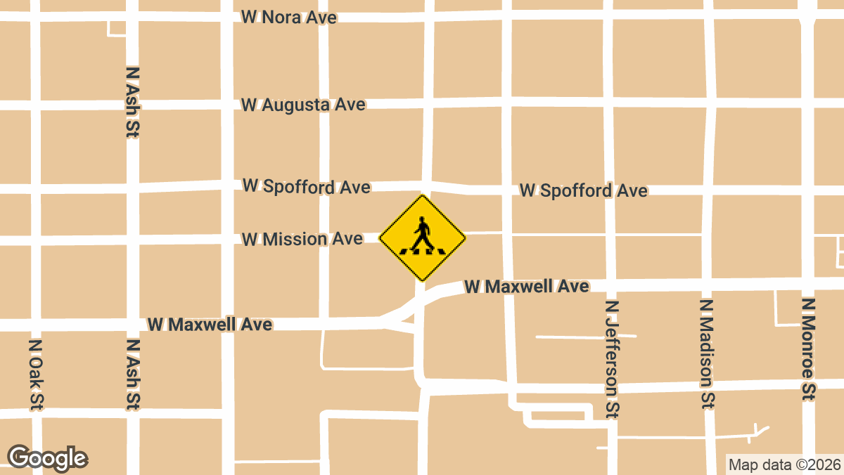 A pedestrian was struck by a vehicle near the Dixon parking lot on West Mission Avenue on Monday, April 20, in Spokane